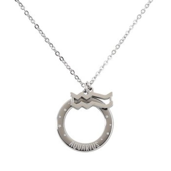 NWT Quotes by Izzy and Oliver Stainless Steel Aquarius Pendant Necklace - Picture 1 of 2